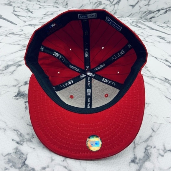 Men's New Era Cap MLB NY Yankees Red | Black Pinstripes 59FIFTY NWT - Picture 5 of 5